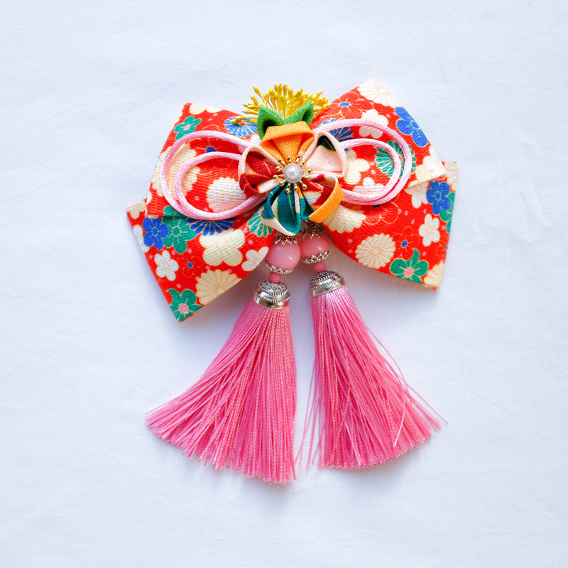 和服头花发饰 日本和服头饰和风绉布手工头饰