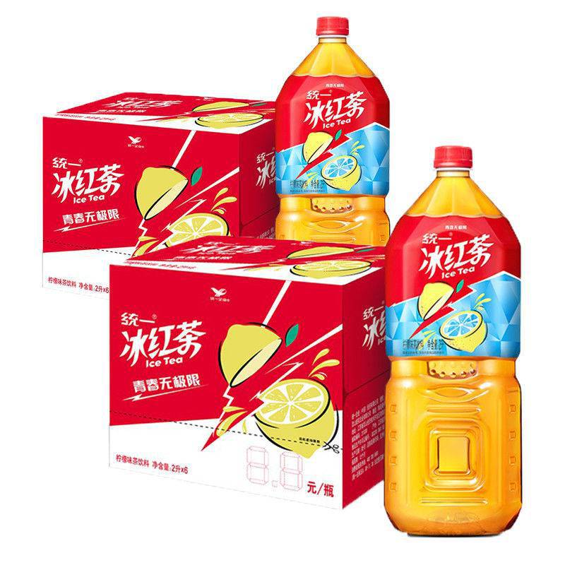 统一冰红茶饮料2l*12大瓶装大桶柠檬味红茶家庭聚餐2升整箱批发