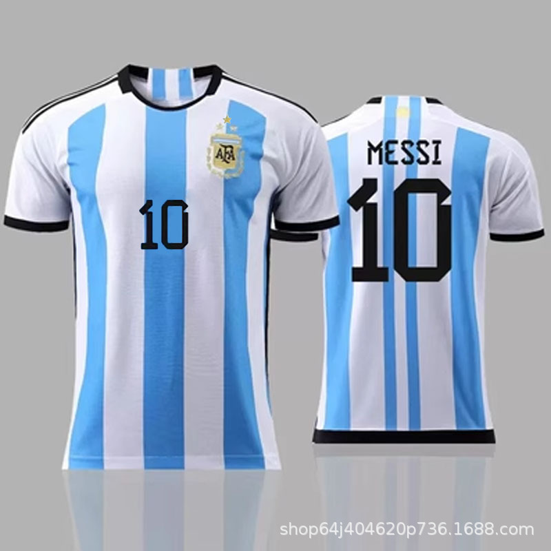 2324赛季阿根廷国家队足球服梅西10号球衣成人球迷上衣三星训练服
