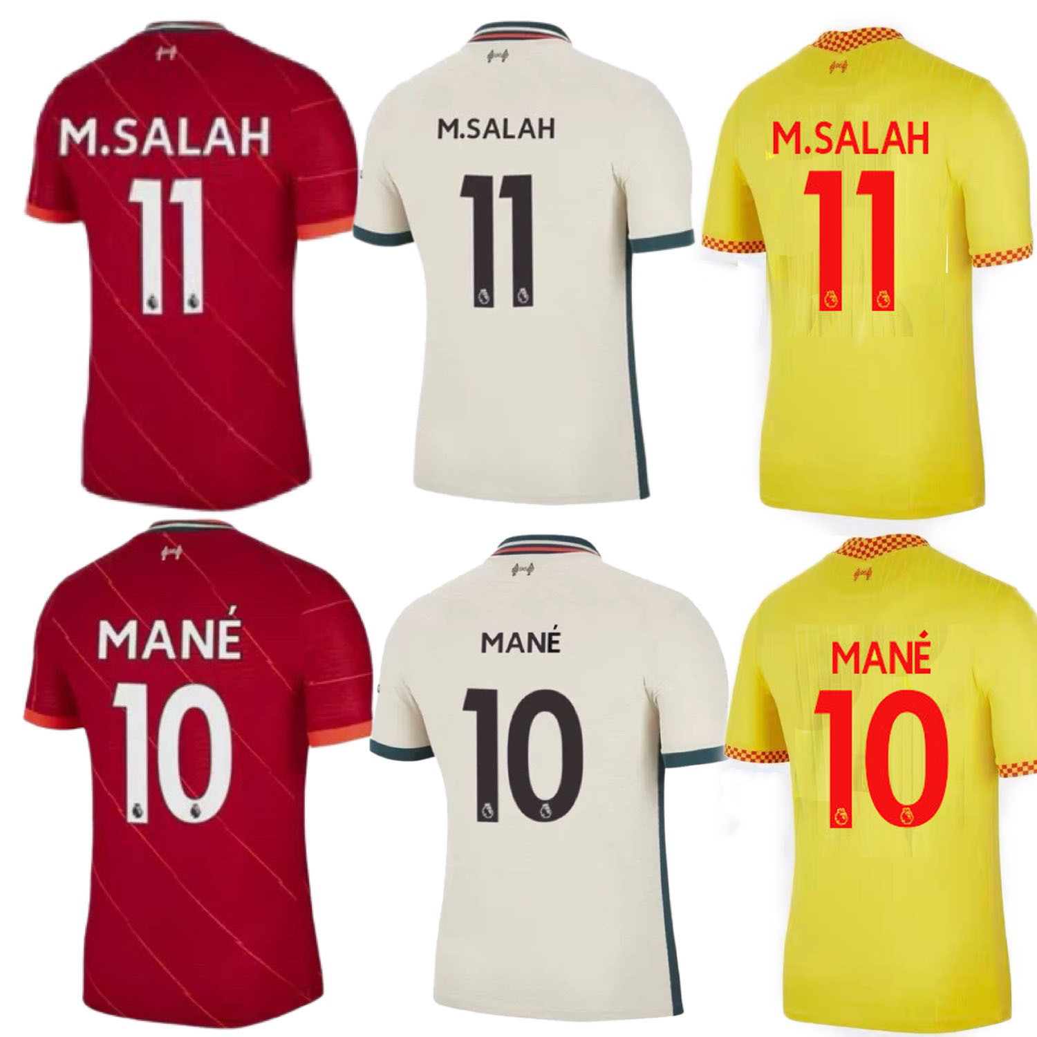 新款利物浦球衣21-22主场11号萨拉赫4号范迪克菲尔米诺短袖足球服