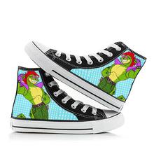 火影忍者联名鞋子涂鸦手绘帆布鞋佐助鼬鸣人周边男女百搭高帮板鞋