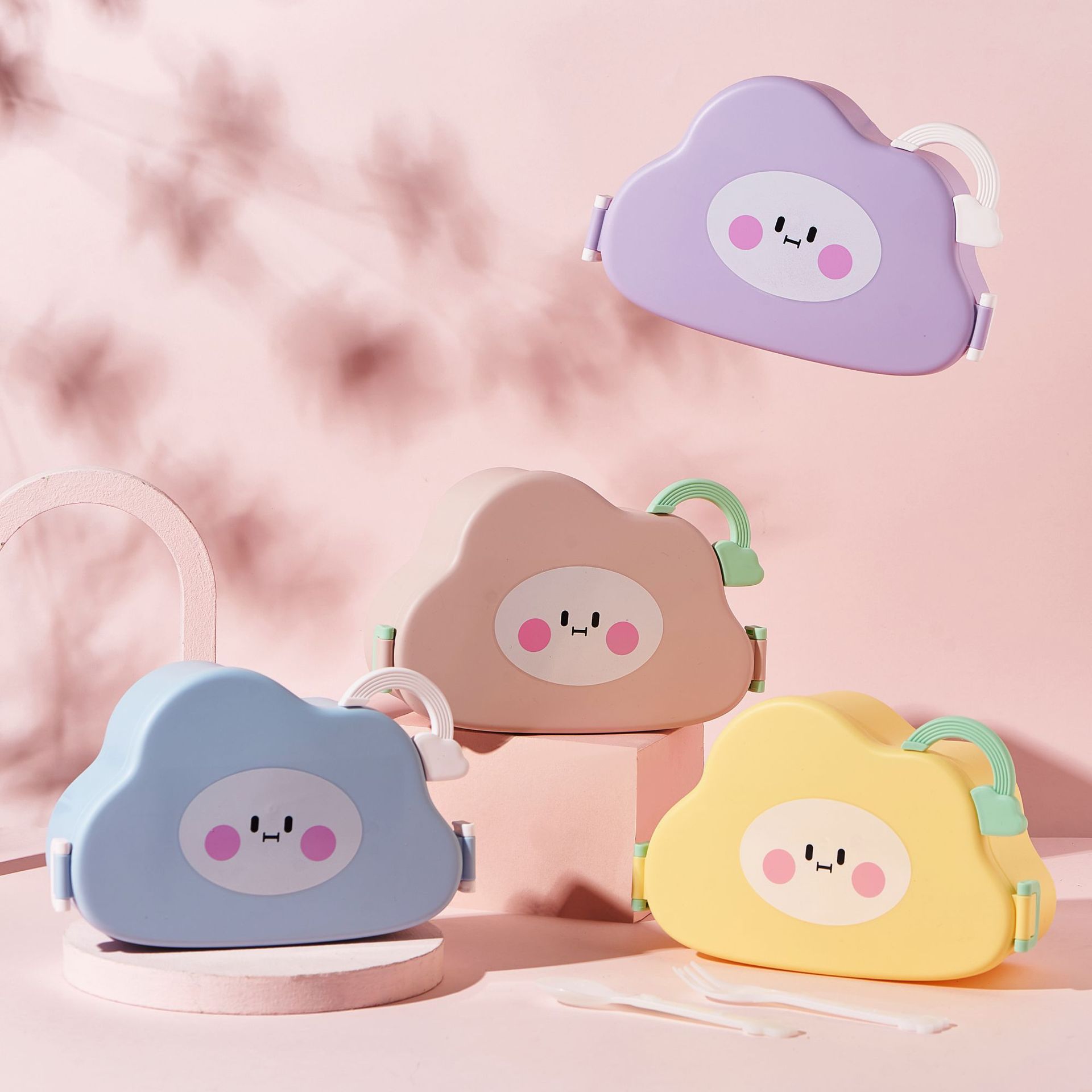 lunch box lunch box portable cute picnic box cute divided lunch box with fork spoon lunch box fresh-keeping