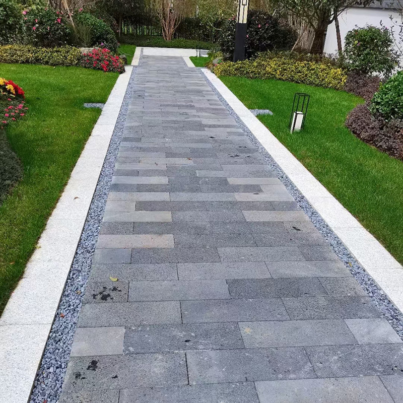 火山石 墙面装饰用多孔火山岩板材 青石板 黑洞石火山石板材切片