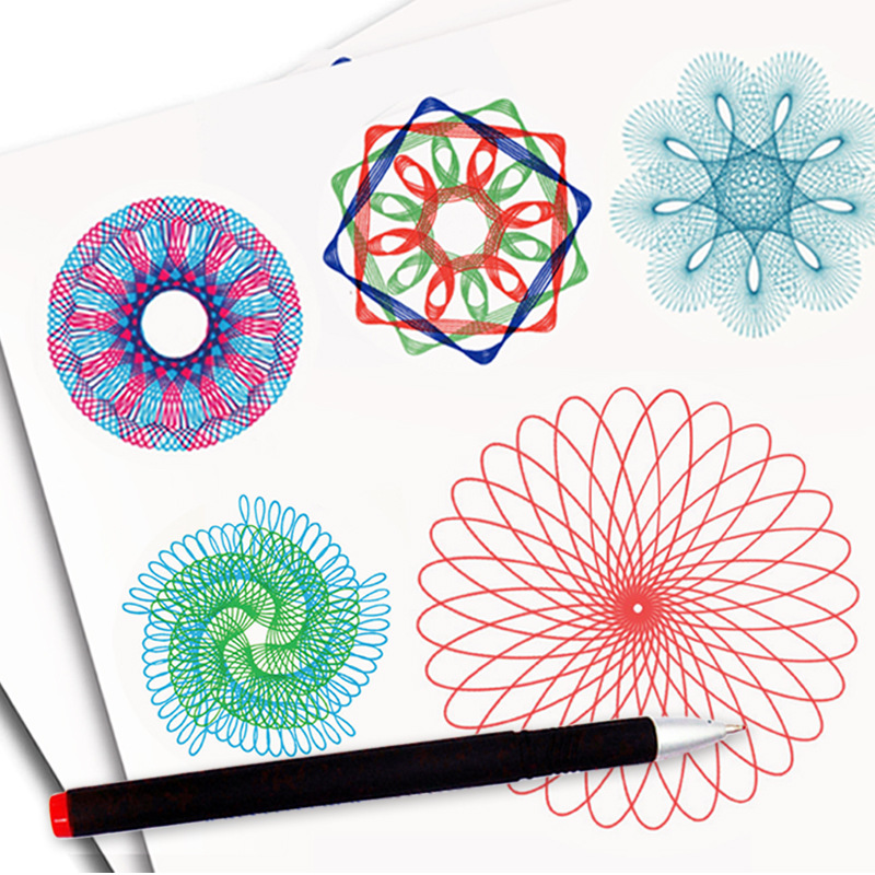 4753万花尺百变魔幻套装儿童美术创意绘画模板小学生多功能套装