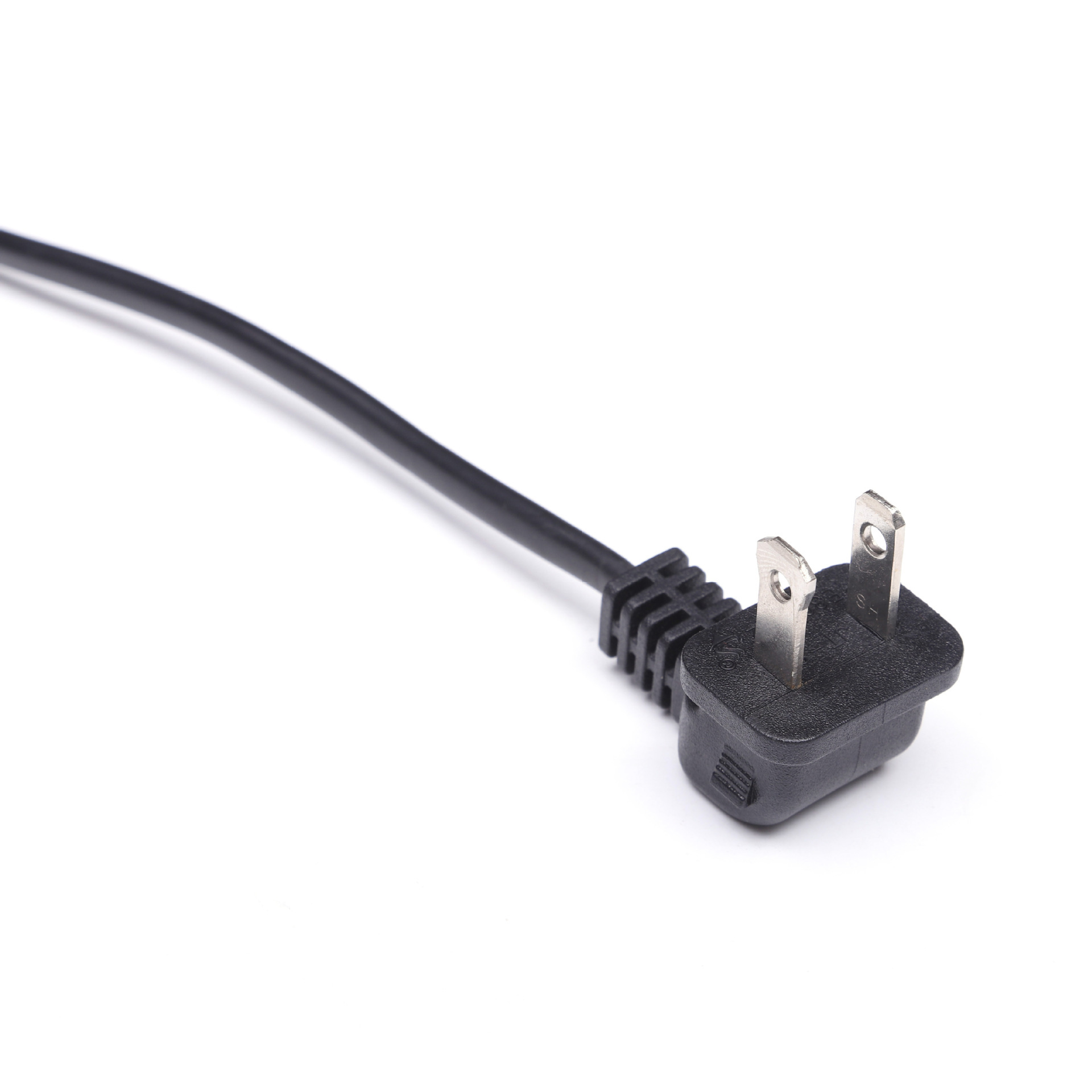 厂家批发供应两芯弯头美式电源插头 大小片极性插电源线