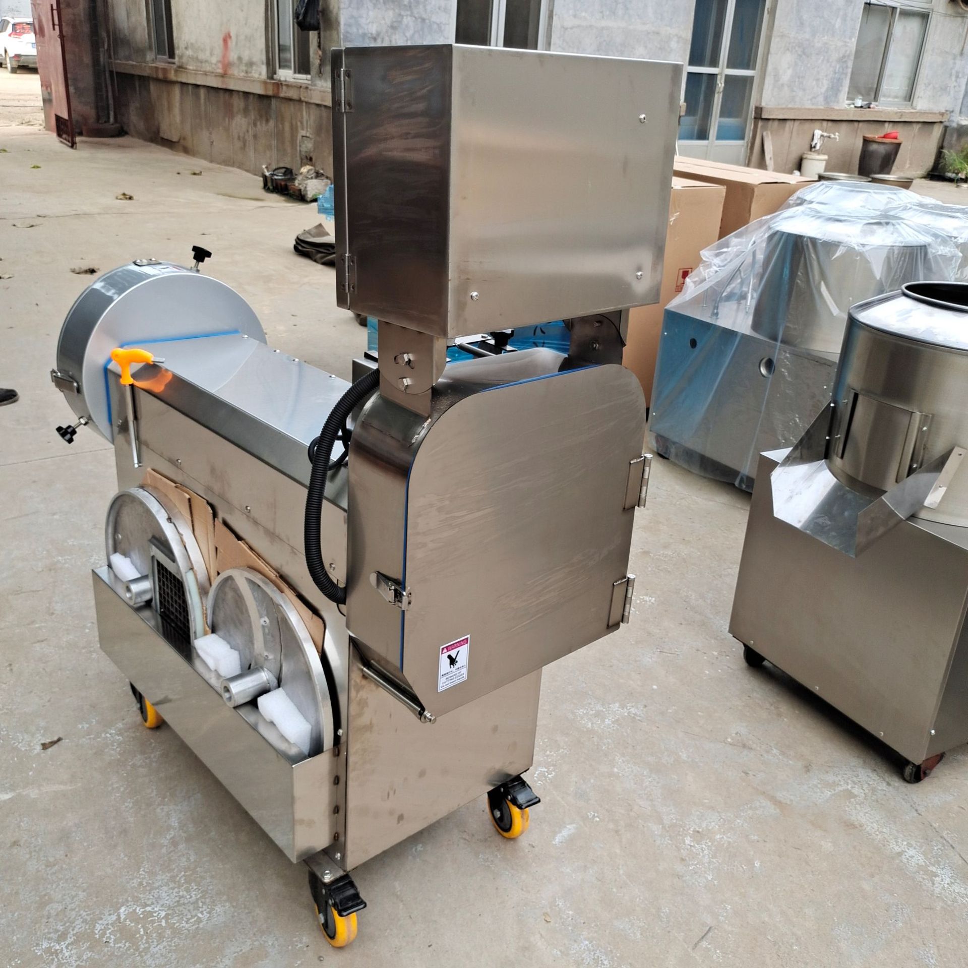 商用双头切菜机不锈钢切菜机球根径菜切丝切丁切片食堂厨房设备