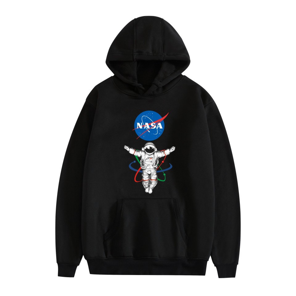 跨境外贸 美国宇航局nasa太空男女秋冬款休闲连帽口袋卫衣批发