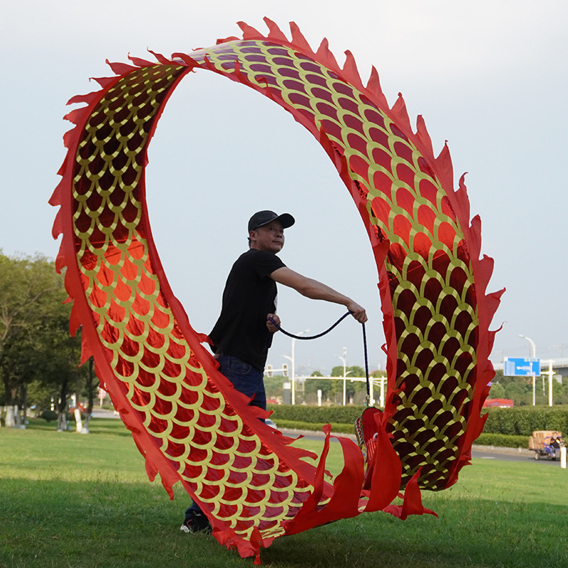 甩龙带龙头彩龙儿童舞龙彩带健身布龙道具耍龙中老年广场舞手龙舞