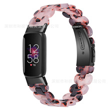 适用于fitbit luxe智能手环表带树脂表带椭圆花形表带不锈钢表带