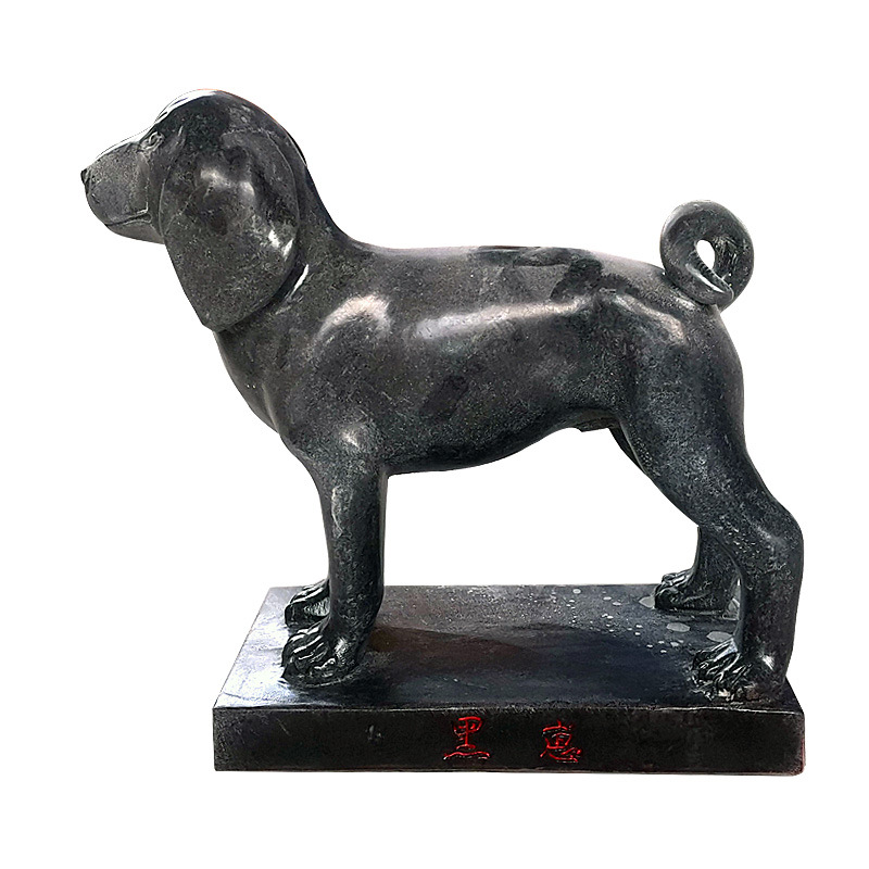 石雕狗雕塑青石小笨狗大理石生肖动物镇宅看门风水狗草坪装饰摆件
