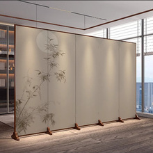 屏风隔断客厅入户玄关新中式茶室可折叠移动实木酒店遮挡装饰折屏