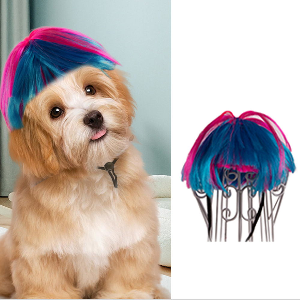 Cross-Border Pet Wig Afro Bangs Cat Dog Halloween Christmas Curly Wig Pet Hair Accessories Batch