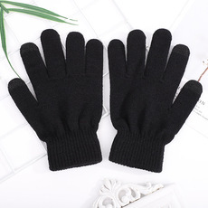 Black Adult Knitted Gloves