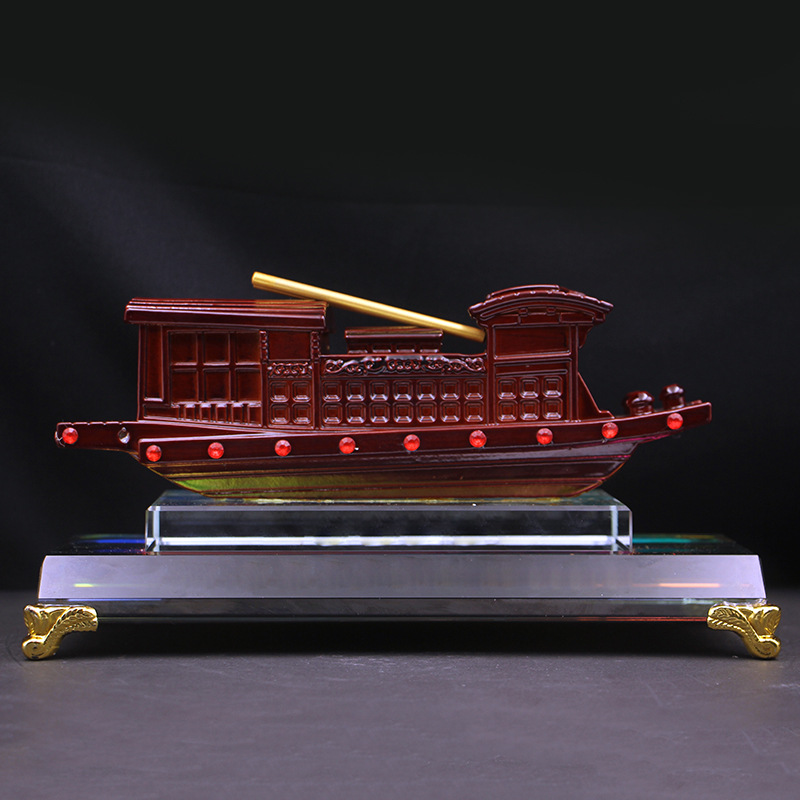 厂家直供 金属合金红船工艺品 南湖 红船 模型纪念品