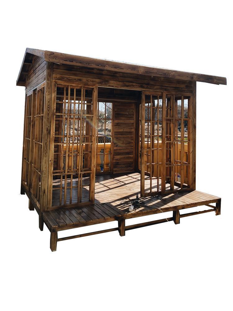 凉亭户外庭院日式小木屋新中式推拉门组装木屋别墅民宿花园木亭