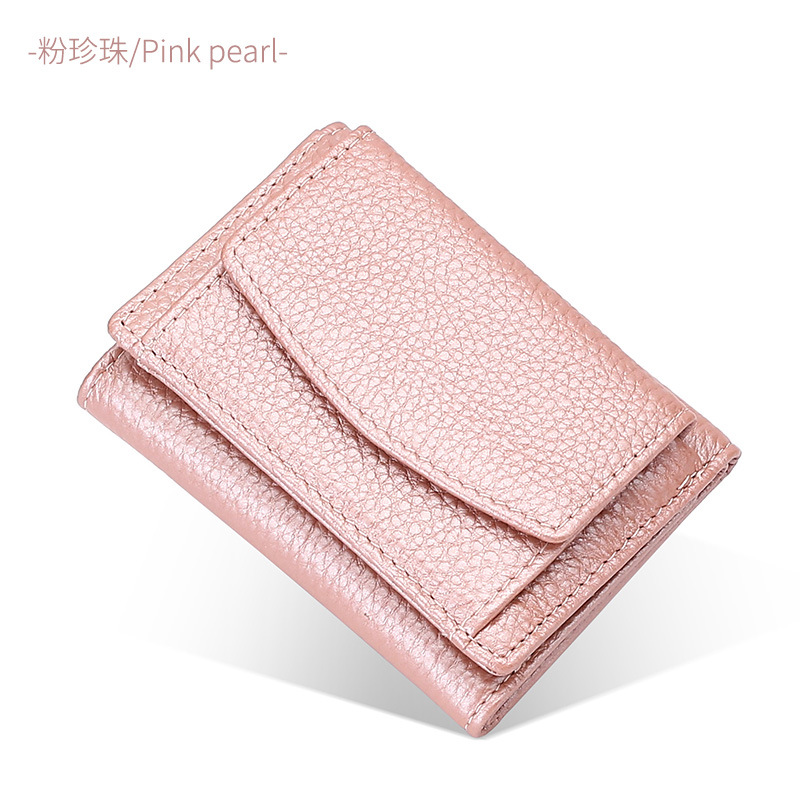 Small Wallet Women's Genuine Leather Japanese Style Wallet Rfid Coin Bag Wallet Foreign Trade Women's Mini Wallet Short Purse