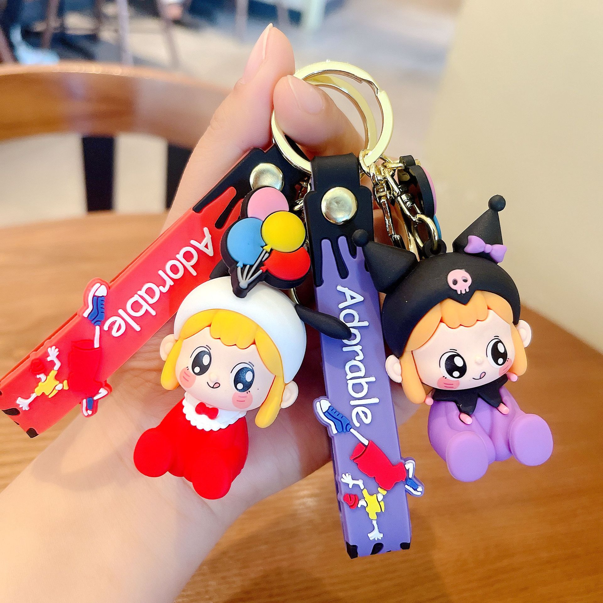 卡通小女孩钥匙扣女可爱创意汽车钥匙链圈包包挂件情侣配饰批发