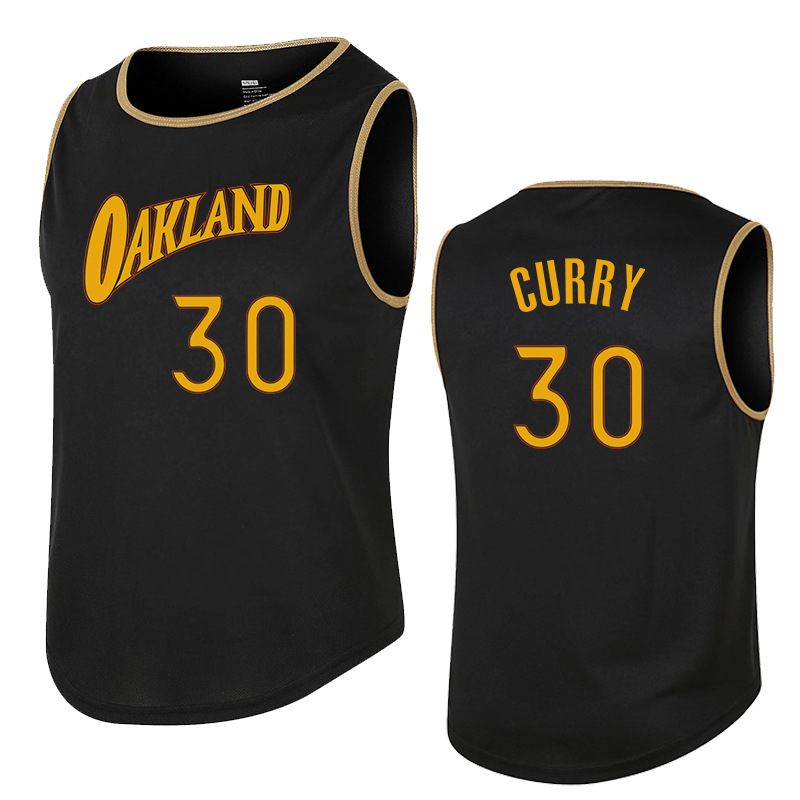 nba篮球服球衣无袖网眼运动跑步上衣t恤勇士队库里 汤普森 跨境