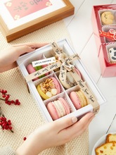 韩式6粒手工饼干绿豆糕法式胖马卡龙甜品包装盒高档烘焙伴手礼盒