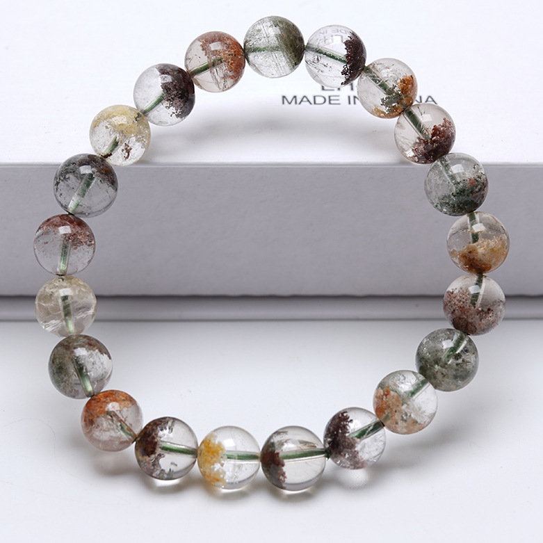 天然绿幽灵手链时尚ol饰品四季幽灵单圈手串聚宝盆diy配饰