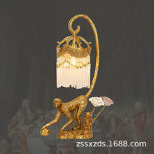 法式灯具复古奢华创意全铜台灯欧式别墅古典客厅台灯卧室床头灯