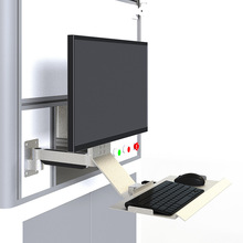 显示器支架底座架壁挂支架电脑显示器一体机键盘隔断工位旋转