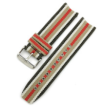 22mm弧口弯头 适用于宝格 民族花纹条纹帆布 手表表带