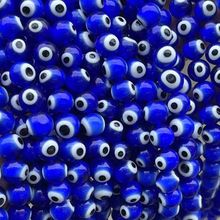 10mm宝蓝琉璃眼睛圆珠批发恶魔之眼DIY饰品配件玻璃散珠 厂家直销