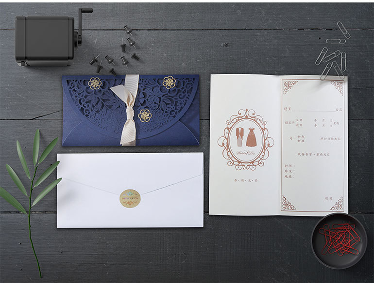 内页:本店所有请柬内页设计均在付款完成后,提供设计然后排版提供确认