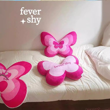 网红粉色蝴蝶抱枕 多巴胺可爱靠枕玩偶女生卧室床头靠垫生日礼物