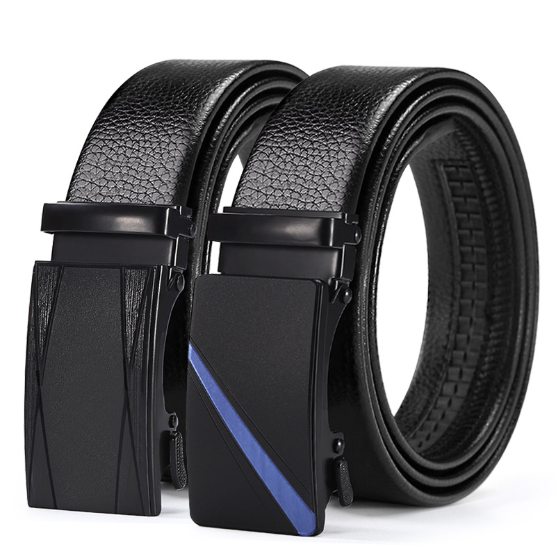 new belt men‘s high-end automatic buckle pu belt business belt young and middle-aged clothing matching factory wholesale direct sales