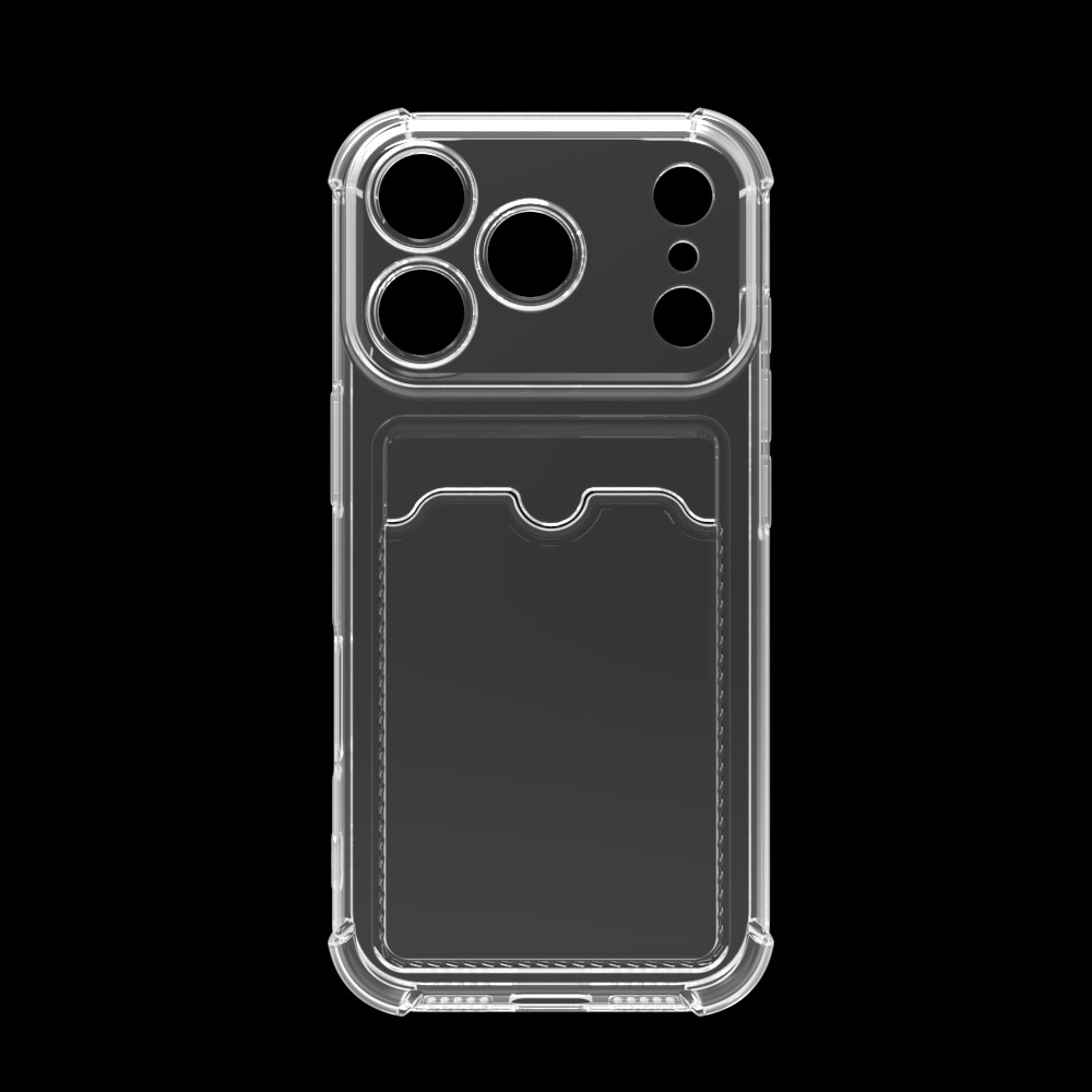 适用新款苹果iPhone 17 Pro气囊防摔插卡钱包手机壳透明tpu保护套