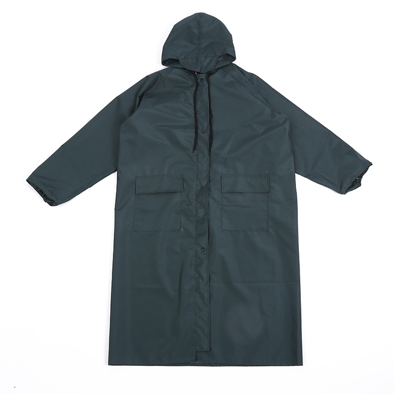 factory direct sales polyester black long hiking raincoat mountain climbing biking daily waterproof raincoat wholesale