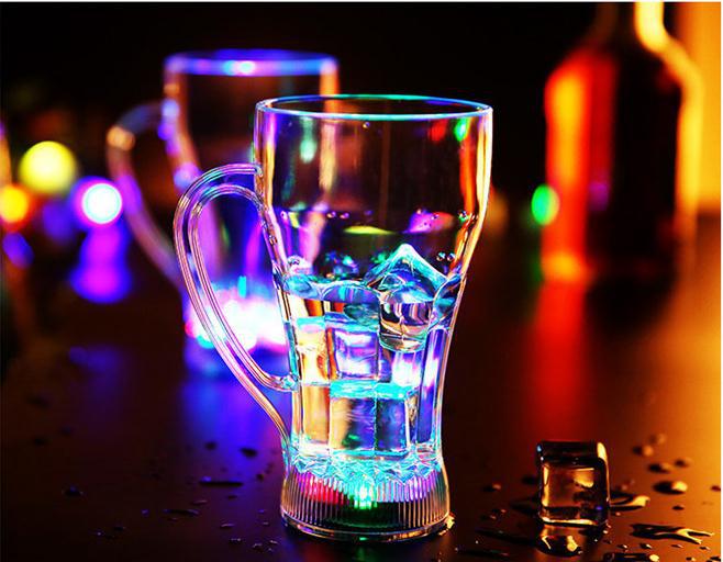 Liquid Induction Luminous Cup New Water Sensing Plastic Cup Colorful Luminous Water Cup New Coke Cup