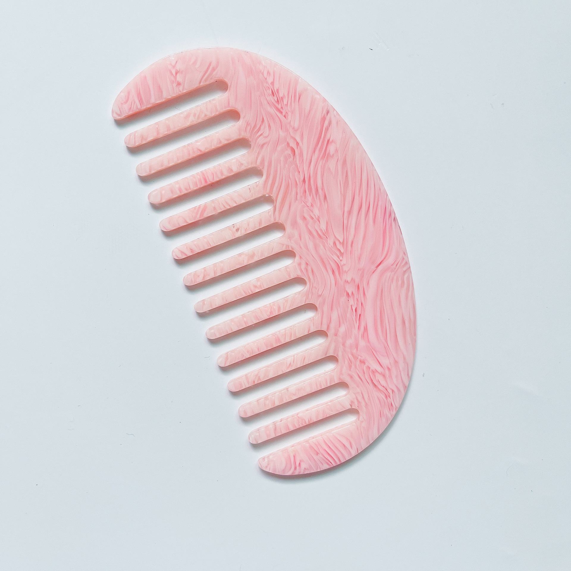 韩国ins糖果色醋酸板材梳子简约大理石花纹质感便携式美发梳