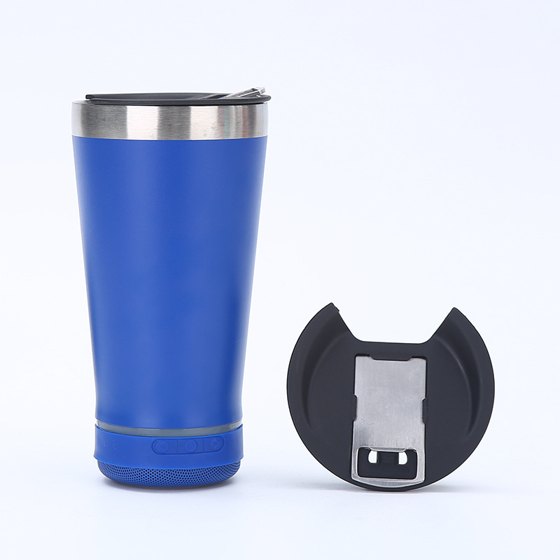 Cross-Border 16Oz Bluetooth Audio Beer Steins 304 Stainless Steel Vacuum Cup Portable Outdoor Car Cup Wholesale