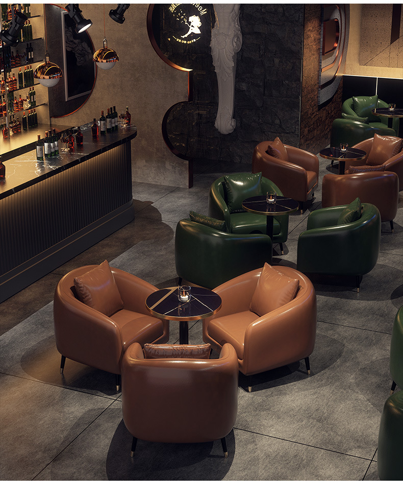 复古咖啡厅酒吧沙发清吧小酒馆奶茶店沙发音乐西餐厅卡座桌椅组合