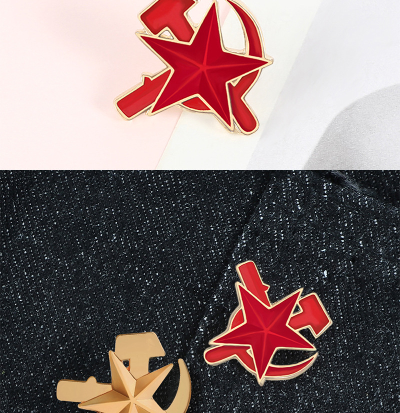 烤漆合金胸针 复工苏联五角星镰刀锤子胸章 无产阶级标志徽章别针