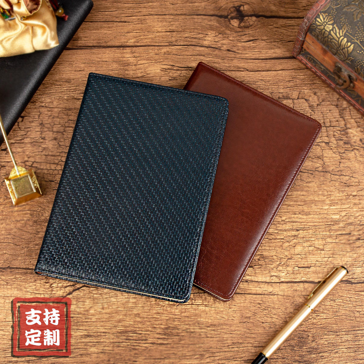 批发a5笔记本加厚商务硬皮pu封面锁边办公会议记录日记事本子印字