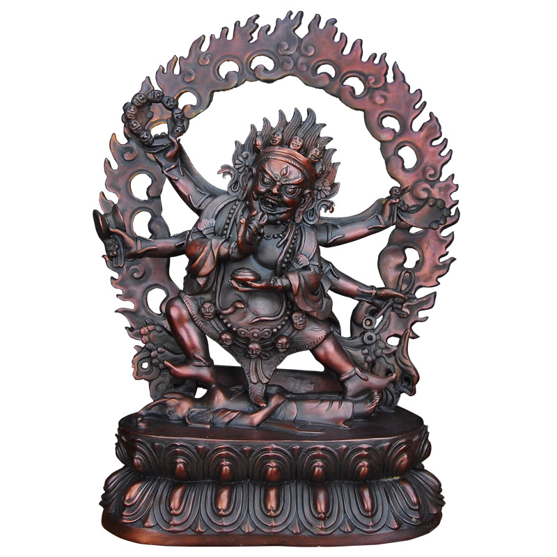 大黑天财神玛哈嘎拉神像佛像密宗护法神尼泊尔铜像供奉摆件财神爷