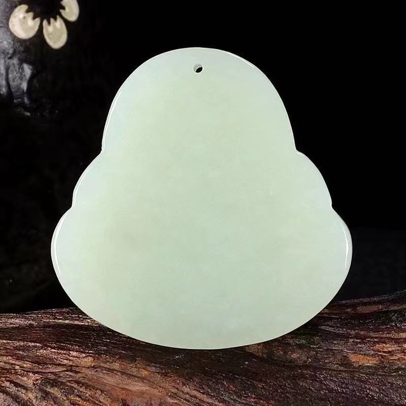 玉明斋新疆和田玉白玉大佛笑佛吊坠女款大肚弥勒佛挂件玉佛玉佩