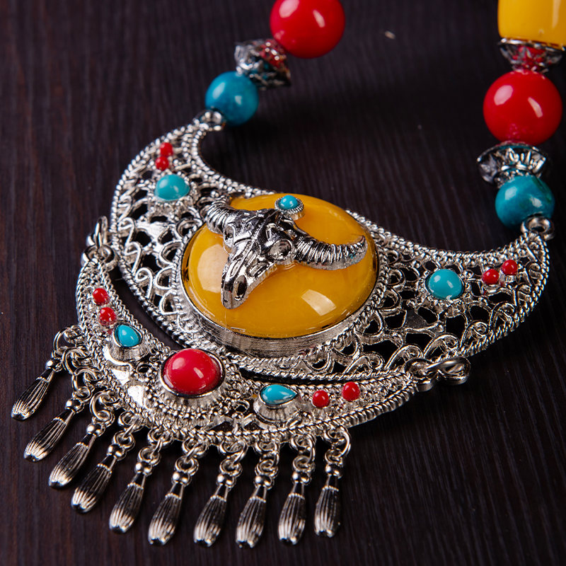 异域风情复古蒙古族藏族写真摄影服饰发饰项链头饰艺考额头链