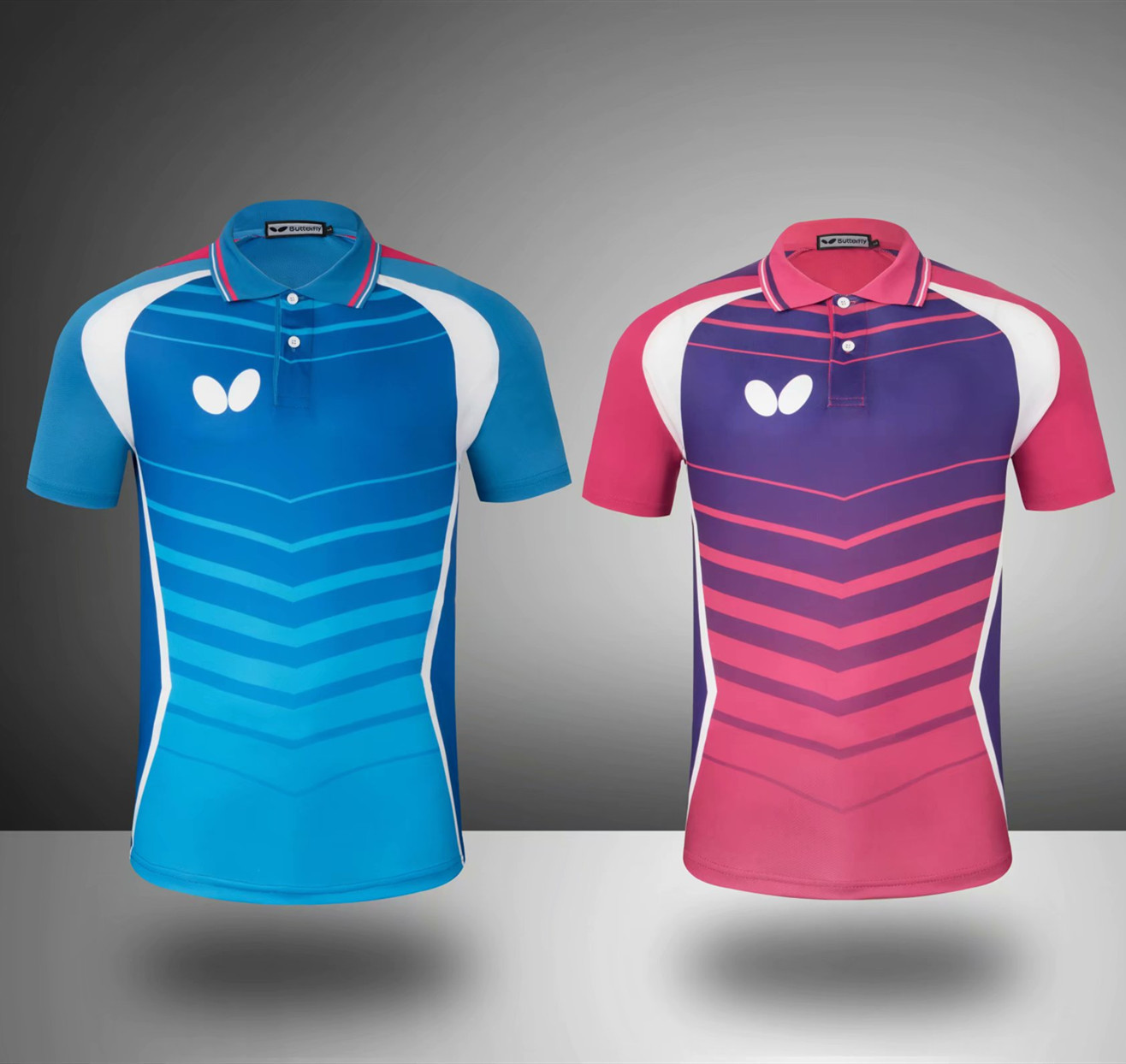 2020蝴蝶乒乓球服装上衣男女短袖乒乓球训练服比赛运动服排汗面料