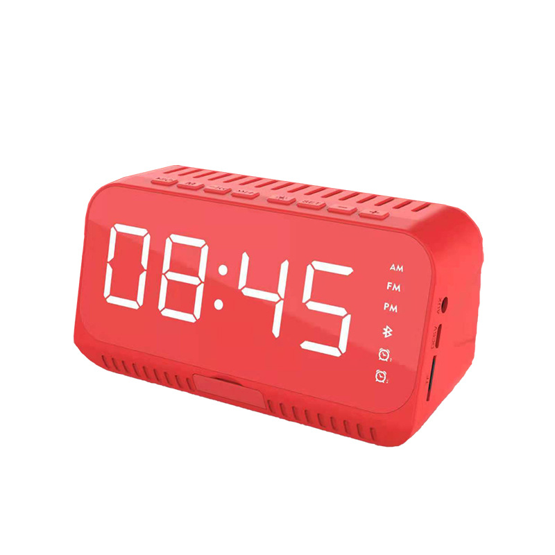 Cross-Border New Arrival Portable Clock Wireless Bluetooth Audio Mini Mirror Student Clock Alarm Clock Bluetooth Speaker