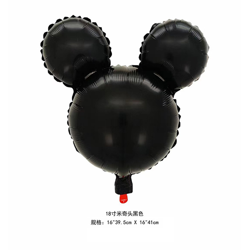 New Cartoon Mickey Mouse Balloon 18-Inch Mickey Headwear Aluminum Balloon Children's Birthday Party Gathering Decorations Arrangement