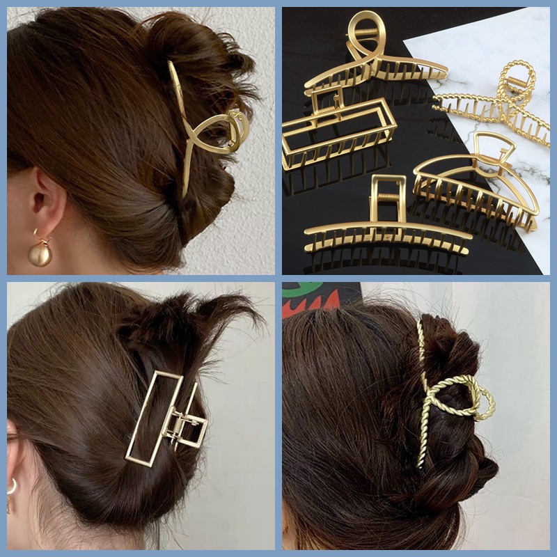 cross-border metal large hair clip fashion alloy grip bath back head updo shark clip temperament alloy hair accessories