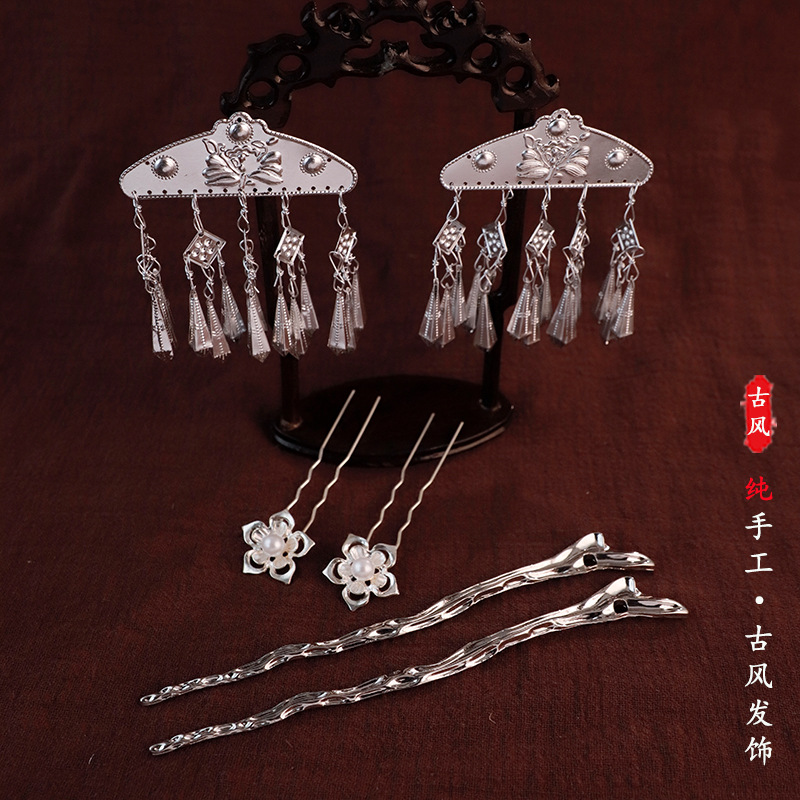 古风发饰苗银手工仙气典雅发饰日常百搭苗疆少女汉服配饰发钗