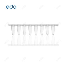 EDO 0.2ml荧光定量PCR八联排管 平盖 连盖 0.1ml 八连排 透明矮管