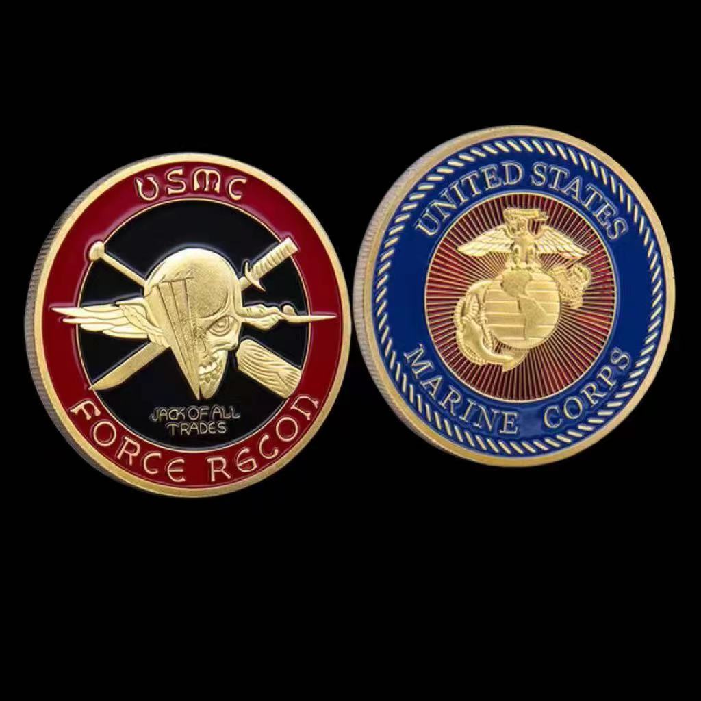 美国特种部队挑战硬币外国骷髅金属烤漆徽章 外贸纪念硬币 批发
