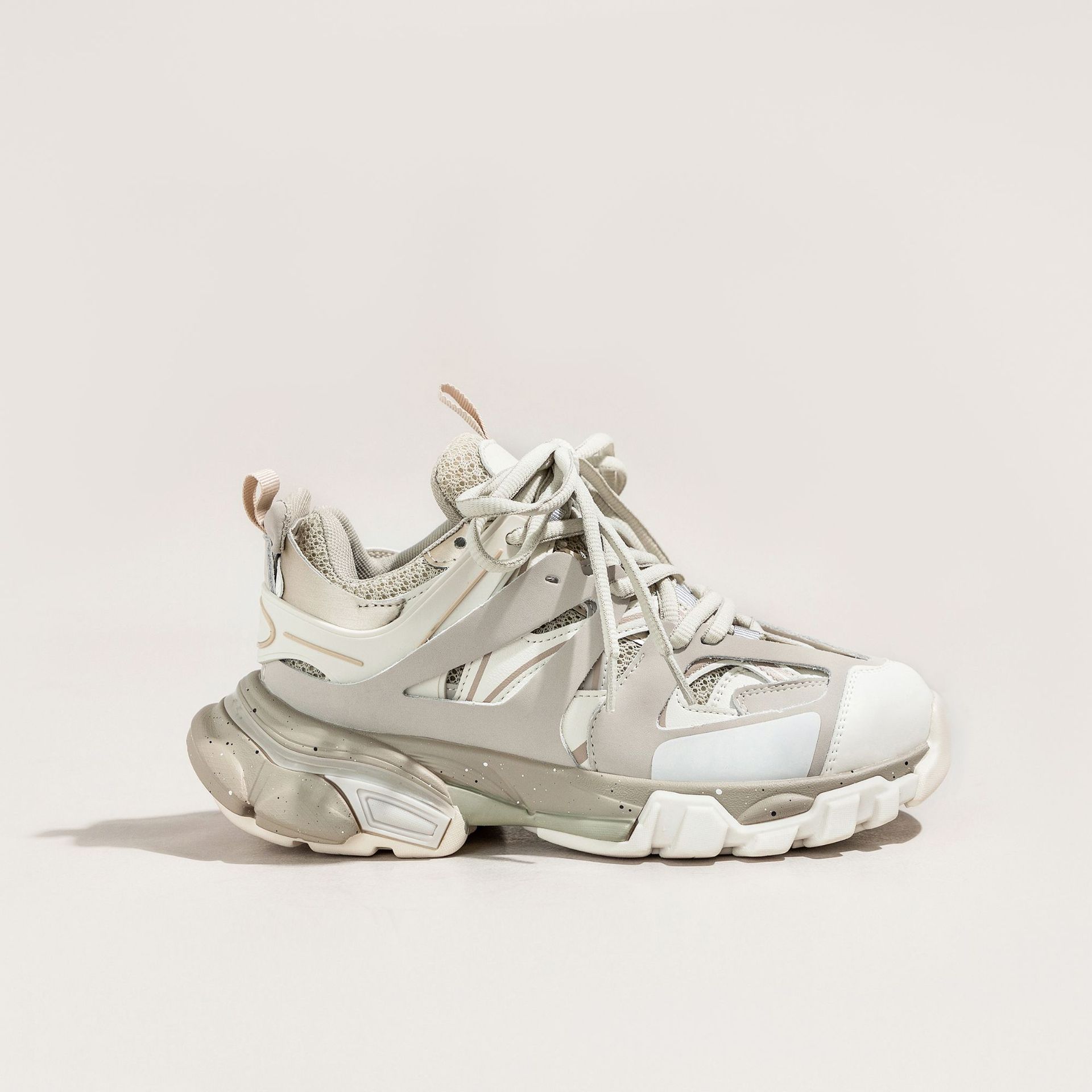 巴家老爹鞋女款2021秋款网红风拼接厚底组合底重工机械鞋潮款